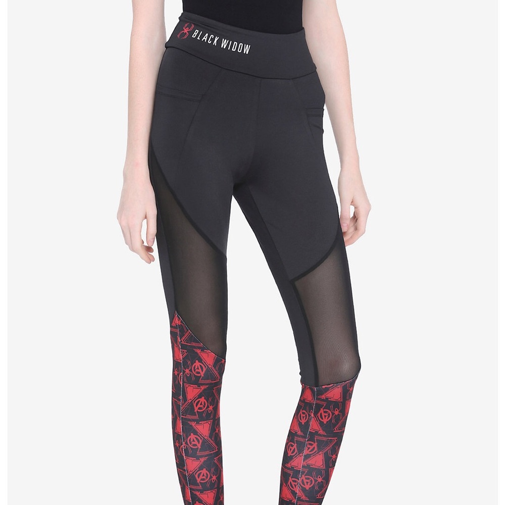 Hot Topic/Marvel Black Widow sheer panel leggings